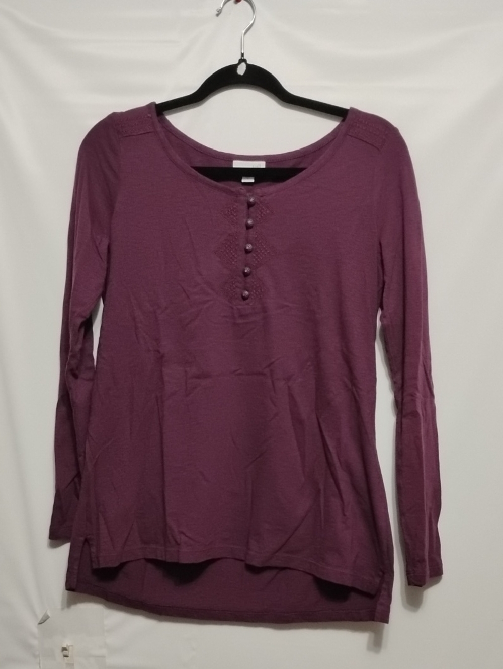 J. Jill Deep Plum Long-Sleeve Henley Top